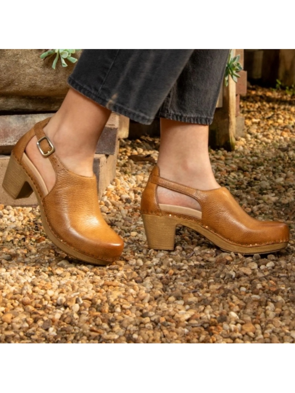 DANSKO Sassy Clog Sandal Tan Brown Leather Burnished Distressed Boho Platform 39 - Picture 13 of 13